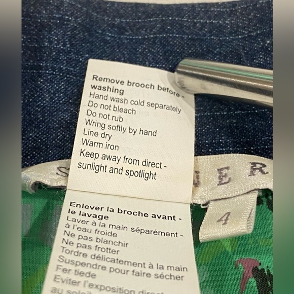 Spanner Jean Jacket Size 4 Embellished With Brooches - Picture 5 of 10